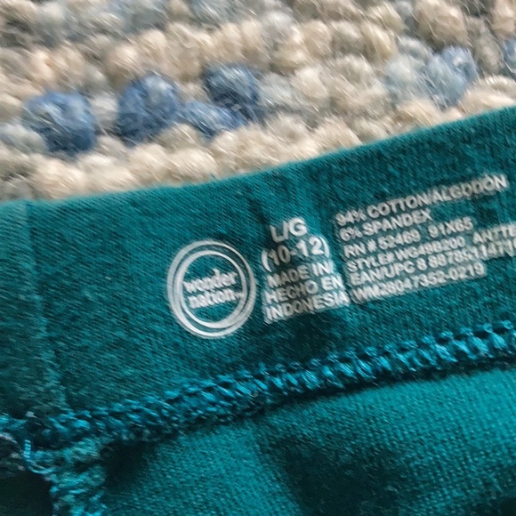 Teal/aqua/green leggings girls size 10-12 - Picture 3 of 3